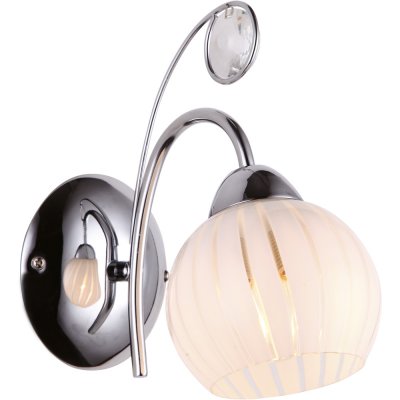 Бра Arte lamp A9524AP-1CC Uva Бра Arte lamp A9524AP-1CC UvaСовременные<br><br><br>S освещ. до, м2: 2<br>Тип лампы: накаливания / энергосбережения / LED-светодиодная<br>Тип цоколя: E14<br>Цвет арматуры: серый<br>Количество ламп: 1<br>Ширина, мм: 120<br>Длина, мм: 220<br>Высота, мм: 240<br>Оттенок (цвет): белый<br>MAX мощность ламп, Вт: 40