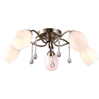 Потолочная люстра Arte lamp A9534PL-5AB Corniolo Потолочная люстра Arte lamp A9534PL-5AB CornioloПотолочные<br>Компания «Светодом» предлагает широкий ассортимент люстр от известных производителей. Представленные в нашем каталоге товары выполнены из современных материалов и обладают отличным качеством. Благодаря широкому ассортименту Вы сможете найти у нас люстру под любой интерьер. Мы предлагаем как классические варианты, так и современные модели, отличающиеся лаконичностью и простотой форм. Стильная люстра Arte lamp A9534PL-5AB станет украшением любого дома. Эта модель от известного производителя не оставит равнодушным ценителей красивых и оригинальных предметов интерьера. Люстра Arte lamp A9534PL-5AB обеспечит равномерное распределение света по всей комнате. При выборе обратите внимание на характеристики, позволяющие приобрести наиболее подходящую модель. Купить понравившуюся люстру по доступной цене Вы можете в интернет-магазине «Светодом».<br><br>Установка на натяжной потолок: Ограничено<br>S освещ. до, м2: 10<br>Крепление: Планка<br>Тип лампы: накаливания / энергосбережения / LED-светодиодная<br>Тип цоколя: E14<br>Цвет арматуры: бронзовый<br>Количество ламп: 5<br>Диаметр, мм мм: 620<br>Высота, мм: 190<br>Оттенок (цвет): белый<br>MAX мощность ламп, Вт: 40