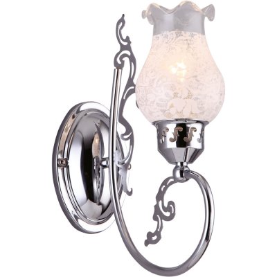 Светильник бра Arte lamp A9561AP-1CC Ballerina Светильник бра Arte lamp A9561AP-1CC BallerinaСовременные<br><br><br>S освещ. до, м2: 2<br>Тип лампы: накаливания / энергосбережения / LED-светодиодная<br>Тип цоколя: E14<br>Цвет арматуры: серебристый<br>Количество ламп: 1<br>Ширина, мм: 120<br>Длина, мм: 220<br>Высота, мм: 310<br>Оттенок (цвет): белый<br>MAX мощность ламп, Вт: 40
