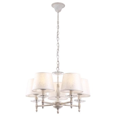 Светильник Arte lamp A9566LM-5WG GRANNY Светильник Arte lamp A9566LM-5WG GRANNYПодвесные<br>Компания «Светодом» предлагает широкий ассортимент люстр от известных производителей. Представленные в нашем каталоге товары выполнены из современных материалов и обладают отличным качеством. Благодаря широкому ассортименту Вы сможете найти у нас люстру под любой интерьер. Мы предлагаем как классические варианты, так и современные модели, отличающиеся лаконичностью и простотой форм. Стильная люстра Arte lamp A9566LM-5WG станет украшением любого дома. Эта модель от известного производителя не оставит равнодушным ценителей красивых и оригинальных предметов интерьера. Люстра Arte lamp A9566LM-5WG обеспечит равномерное распределение света по всей комнате. При выборе обратите внимание на характеристики, позволяющие приобрести наиболее подходящую модель. Купить понравившуюся люстру по доступной цене Вы можете в интернет-магазине «Светодом». Мы предлагаем доставку не только по Москве и Екатеринбурге, но и по всей России.<br><br>Установка на натяжной потолок: Да<br>S освещ. до, м2: 10<br>Крепление: Крюк<br>Тип лампы: Накаливания / энергосбережения / светодиодная<br>Тип цоколя: E14<br>Количество ламп: 5<br>MAX мощность ламп, Вт: 40<br>Диаметр, мм мм: 560<br>Высота, мм: 390<br>Цвет арматуры: белый