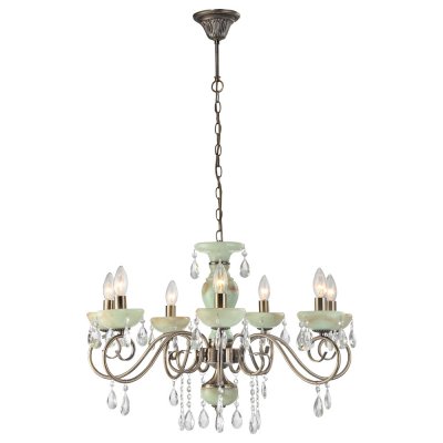 Светильник Arte lamp A9592LM-7AB Onyx Green Светильник Arte lamp A9592LM-7AB Onyx GreenПодвесные<br>Компания «Светодом» предлагает широкий ассортимент люстр от известных производителей. Представленные в нашем каталоге товары выполнены из современных материалов и обладают отличным качеством. Благодаря широкому ассортименту Вы сможете найти у нас люстру под любой интерьер. Мы предлагаем как классические варианты, так и современные модели, отличающиеся лаконичностью и простотой форм. Стильная люстра Arte lamp A9592LM-7AB станет украшением любого дома. Эта модель от известного производителя не оставит равнодушным ценителей красивых и оригинальных предметов интерьера. Люстра Arte lamp A9592LM-7AB обеспечит равномерное распределение света по всей комнате. При выборе обратите внимание на характеристики, позволяющие приобрести наиболее подходящую модель. Купить понравившуюся люстру по доступной цене Вы можете в интернет-магазине «Светодом». Мы предлагаем доставку не только по Москве и Екатеринбурге, но и по всей России.<br><br>Установка на натяжной потолок: Да<br>S освещ. до, м2: 14<br>Крепление: Крюк<br>Тип цоколя: E14<br>Количество ламп: 7<br>MAX мощность ламп, Вт: 40<br>Диаметр, мм мм: 720<br>Высота, мм: 500