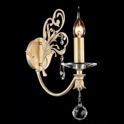 Бра Maytoni ARM005-01-G Salute Бра Maytoni ARM005-01-G SaluteФлористика<br><br><br>Тип лампы: накаливания / энергосбережения / LED-светодиодная<br>Тип цоколя: E14<br>Количество ламп: 1<br>MAX мощность ламп, Вт: 60<br>Диаметр, мм мм: 120<br>Высота, мм: 330<br>Цвет арматуры: золотой