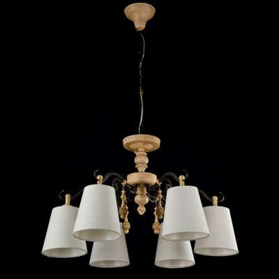Светильник Maytoni ARM034-06-R Светильник Maytoni ARM034-06-RПодвесные<br><br><br>Установка на натяжной потолок: Да<br>S освещ. до, м2: 12<br>Крепление: Крюк<br>Тип лампы: Накаливания / энергосбережения / светодиодная<br>Тип цоколя: E14<br>Количество ламп: 6<br>MAX мощность ламп, Вт: 40<br>Диаметр, мм мм: 620<br>Высота, мм: 410<br>Цвет арматуры: деревянный