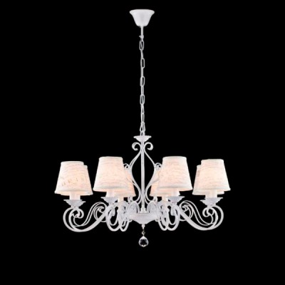 Светильник Maytoni ARM402-08-W Светильник Maytoni ARM402-08-WПодвесные<br><br><br>Установка на натяжной потолок: Да<br>S освещ. до, м2: 16<br>Крепление: Крюк<br>Тип лампы: Накаливания / энергосбережения / светодиодная<br>Тип цоколя: E14<br>Количество ламп: 8<br>MAX мощность ламп, Вт: 40<br>Диаметр, мм мм: 780<br>Высота, мм: 500<br>Цвет арматуры: белый