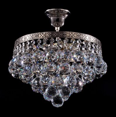 Люстра Maytoni BA783-TK30-N Gala Люстра Maytoni BA783-TK30-N GalaПотолочные<br>Помпезный классический прибор от фирмы Maytoni, наверняка, обратит на себя внимание любителей стиля барокко, в котором дизайнеры выполнили свою новую хрустальную люстру, представленную на фото. Несмотря на обилие задействованного хрусталя, цена прибора осталась приемлемой и демократичной, что позволяет купить товар без сомнений и колебаний. Стоимость светильника от Майтони предполагает наличие высоких технических характеристик, которые характеризуют все приборы данного известного производителя. Штанга хрустальной люстры Maytoni BA783-TK30-N выполнена из никелевого металла и притягивается к потолку с помощью крепления типа крюк. Она удерживает обод, декорированный рельефным рисунком, с которого ниспадает «водопад» прозрачных подвесок, образующих конструкцию плафона.<br><br>Установка на натяжной потолок: Да<br>S освещ. до, м2: 16<br>Крепление: Крюк<br>Тип лампы: накаливания / энергосбережения / LED-светодиодная<br>Тип цоколя: E27<br>Количество ламп: 4<br>MAX мощность ламп, Вт: 60<br>Диаметр, мм мм: 320<br>Высота, мм: 300<br>Цвет арматуры: серый