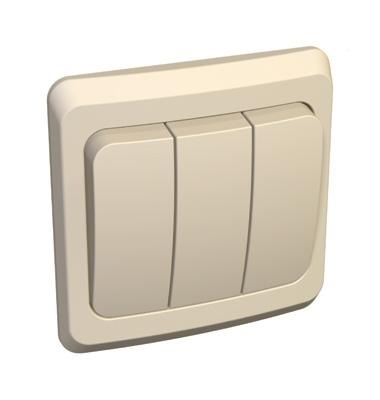 Lexel Этюд выключатель трехклавишный кремовый (скр.устан.) (BC10-003k) Lexel Этюд выключатель трехклавишный кремовый (скр.устан.) (BC10-003k)Крем<br><br><br>Оттенок (цвет): бежевый