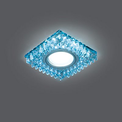 Светильник Gauss Backlight BL030 Квадрат. Кристал/Хром, Gu5.3, LED 4100K Светильник Gauss Backlight BL030 Квадрат. Кристал/Хром, Gu5.3, LED 4100KХрустальные<br>Встраиваемые светильники – популярное осветительное оборудование, которое можно использовать в качестве основного источника или в дополнение к люстре. Они позволяют создать нужную атмосферу атмосферу и привнести в интерьер уют и комфорт. Интернет-магазин «Светодом» предлагает стильный встраиваемый светильник Gauss Backlight BL030. Данная модель достаточно универсальна, поэтому подойдет практически под любой интерьер. Перед покупкой не забудьте ознакомиться с техническими параметрами, чтобы узнать тип цоколя, площадь освещения и другие важные характеристики. Приобрести встраиваемый светильник Gauss Backlight BL030 в нашем онлайн-магазине Вы можете либо с помощью «Корзины», либо по контактным номерам. Мы развозим заказы по Москве, Екатеринбургу и остальным российским городам.<br><br>S освещ. до, м2: 3<br>Тип лампы: галогенная/LED<br>Тип цоколя: GU5.3 (MR16)<br>Количество ламп: 1<br>Ширина, мм: 95<br>MAX мощность ламп, Вт: 50<br>Диаметр врезного отверстия, мм: 65<br>Высота, мм: 35<br>Цвет арматуры: серебристый