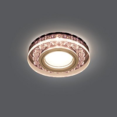 Светильник Gauss Backlight BL046 Кругл. Черный/Кристалл/Хром, Gu5.3, LED 2700K Светильник Gauss Backlight BL046 Кругл. Черный/Кристалл/Хром, Gu5.3, LED 2700KХрустальные<br>Встраиваемые светильники – популярное осветительное оборудование, которое можно использовать в качестве основного источника или в дополнение к люстре. Они позволяют создать нужную атмосферу атмосферу и привнести в интерьер уют и комфорт. Интернет-магазин «Светодом» предлагает стильный встраиваемый светильник Gauss Backlight BL046. Данная модель достаточно универсальна, поэтому подойдет практически под любой интерьер. Перед покупкой не забудьте ознакомиться с техническими параметрами, чтобы узнать тип цоколя, площадь освещения и другие важные характеристики. Приобрести встраиваемый светильник Gauss Backlight BL046 в нашем онлайн-магазине Вы можете либо с помощью «Корзины», либо по контактным номерам. Мы развозим заказы по Москве, Екатеринбургу и остальным российским городам.<br><br>S освещ. до, м2: 3<br>Тип лампы: галогенная/LED<br>Тип цоколя: GU5.3 (MR16)<br>Количество ламп: 1<br>MAX мощность ламп, Вт: 50<br>Диаметр, мм мм: 95<br>Диаметр врезного отверстия, мм: 65<br>Высота, мм: 35<br>Цвет арматуры: серебристый