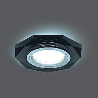 Светильник Gauss Backlight BL056 Восемь гран. Графит/Хром, Gu5.3, LED 4100K Светильник Gauss Backlight BL056 Восемь гран. Графит/Хром, Gu5.3, LED 4100KКруглые<br>Встраиваемые светильники – популярное осветительное оборудование, которое можно использовать в качестве основного источника или в дополнение к люстре. Они позволяют создать нужную атмосферу атмосферу и привнести в интерьер уют и комфорт. Интернет-магазин «Светодом» предлагает стильный встраиваемый светильник Gauss Backlight BL056. Данная модель достаточно универсальна, поэтому подойдет практически под любой интерьер. Перед покупкой не забудьте ознакомиться с техническими параметрами, чтобы узнать тип цоколя, площадь освещения и другие важные характеристики. Приобрести встраиваемый светильник Gauss Backlight BL056 в нашем онлайн-магазине Вы можете либо с помощью «Корзины», либо по контактным номерам. Мы развозим заказы по Москве, Екатеринбургу и остальным российским городам.<br><br>S освещ. до, м2: 3<br>Тип лампы: галогенная/LED<br>Тип цоколя: GU5.3 (MR16)<br>Количество ламп: 1<br>MAX мощность ламп, Вт: 50<br>Диаметр, мм мм: 90<br>Диаметр врезного отверстия, мм: 65<br>Высота, мм: 25<br>Цвет арматуры: серебристый