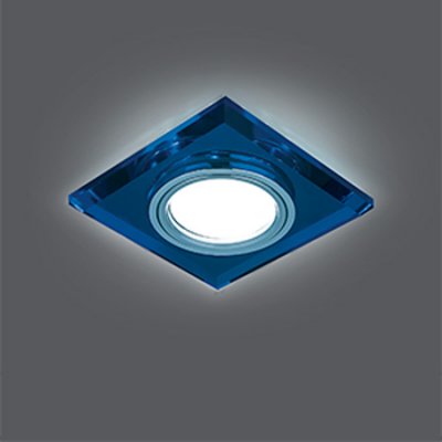 Светильник Gauss Backlight BL061 Квадрат. Синий/Хром, Gu5.3, LED 4100K Светильник Gauss Backlight BL061 Квадрат. Синий/Хром, Gu5.3, LED 4100KКвадратные<br>Встраиваемые светильники – популярное осветительное оборудование, которое можно использовать в качестве основного источника или в дополнение к люстре. Они позволяют создать нужную атмосферу атмосферу и привнести в интерьер уют и комфорт. Интернет-магазин «Светодом» предлагает стильный встраиваемый светильник Gauss Backlight BL061. Данная модель достаточно универсальна, поэтому подойдет практически под любой интерьер. Перед покупкой не забудьте ознакомиться с техническими параметрами, чтобы узнать тип цоколя, площадь освещения и другие важные характеристики. Приобрести встраиваемый светильник Gauss Backlight BL061 в нашем онлайн-магазине Вы можете либо с помощью «Корзины», либо по контактным номерам. Мы развозим заказы по Москве, Екатеринбургу и остальным российским городам.<br><br>S освещ. до, м2: 3<br>Тип лампы: галогенная/LED<br>Тип цоколя: GU5.3 (MR16)<br>Количество ламп: 1<br>Ширина, мм: 90<br>MAX мощность ламп, Вт: 50<br>Диаметр врезного отверстия, мм: 65<br>Длина, мм: 90<br>Высота, мм: 25<br>Цвет арматуры: серебристый