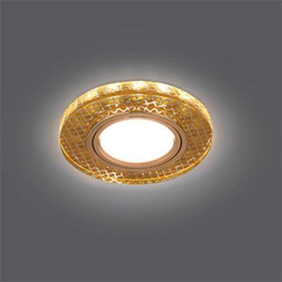 Светильник Gauss Backlight BL078 Круг Золото/Кристалл/Золото, Gu5.3, LED 2700K Светильник Gauss Backlight BL078 Круг Золото/Кристалл/Золото, Gu5.3, LED 2700KКруглые<br>Встраиваемые светильники – популярное осветительное оборудование, которое можно использовать в качестве основного источника или в дополнение к люстре. Они позволяют создать нужную атмосферу атмосферу и привнести в интерьер уют и комфорт. Интернет-магазин «Светодом» предлагает стильный встраиваемый светильник Gauss Backlight BL078. Данная модель достаточно универсальна, поэтому подойдет практически под любой интерьер. Перед покупкой не забудьте ознакомиться с техническими параметрами, чтобы узнать тип цоколя, площадь освещения и другие важные характеристики. Приобрести встраиваемый светильник Gauss Backlight BL078 в нашем онлайн-магазине Вы можете либо с помощью «Корзины», либо по контактным номерам. Мы развозим заказы по Москве, Екатеринбургу и остальным российским городам.<br><br>S освещ. до, м2: 3<br>Тип лампы: галогенная/LED<br>Тип цоколя: GU5.3 (MR16)<br>Количество ламп: 1<br>MAX мощность ламп, Вт: 50<br>Диаметр, мм мм: 90<br>Диаметр врезного отверстия, мм: 65<br>Высота, мм: 25<br>Цвет арматуры: Золотой