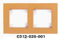Гуси-Электрик С512-020-001 Рамка двухместная (белая платформа), цвет персик