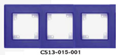 Гуси-Электрик С513-015-001 Рамка трехместная (белая платформа), цвет синий