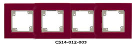 Гуси-Электрик С514-012-003 Рамка четырехместная (бежевая платформа), цвет бордо
