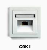 Гуси-Электрик С9K1-001 Розетка компьютерная RJ45 одинарная для открытой проводки, цвет белый