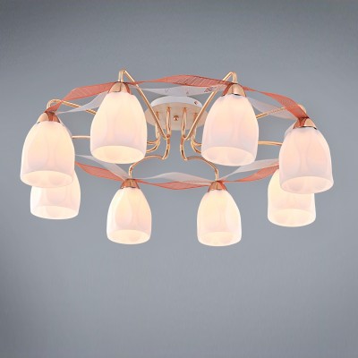 Citilux CL167181 Люстра Citilux CL167181 ЛюстраПотолочные<br>Компания «Светодом» предлагает широкий ассортимент люстр от известных производителей. Представленные в нашем каталоге товары выполнены из современных материалов и обладают отличным качеством. Благодаря широкому ассортименту Вы сможете найти у нас люстру под любой интерьер. Мы предлагаем как классические варианты, так и современные модели, отличающиеся лаконичностью и простотой форм. Стильная люстра Citilux CL167181 станет украшением любого дома. Эта модель от известного производителя не оставит равнодушным ценителей красивых и оригинальных предметов интерьера. Люстра Citilux CL167181 обеспечит равномерное распределение света по всей комнате. При выборе обратите внимание на характеристики, позволяющие приобрести наиболее подходящую модель. Купить понравившуюся люстру по доступной цене Вы можете в интернет-магазине «Светодом».<br><br>Установка на натяжной потолок: Да<br>S освещ. до, м2: 40<br>Крепление: Планка<br>Тип лампы: накаливания / энергосбережения / LED-светодиодная<br>Тип цоколя: E27<br>Количество ламп: 8<br>MAX мощность ламп, Вт: 75<br>Диаметр, мм мм: 800<br>Размеры: Диаметр 80см, Высота 25см, Белое выдувное стекло<br>Высота, мм: 250<br>Поверхность арматуры: глянцевый, матовый<br>Цвет арматуры: белый, золотой