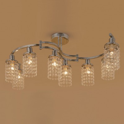 Citilux Капри CL314181 Люстра потолочная хрустальная Citilux Капри CL314181 Люстра потолочная хрустальнаяПотолочные<br>Бесспорно, что хрусталь обладает особым великолепием и шармом! И потолочная люстра Citilux CL314181 является тому очередным подтверждением. Ведущий датский производитель светотехники позаботился о том, чтобы на Ваших просторах царило лучшее освещение, поэтому создал изделие высшего качества и содержания. Потрясающие цветовые переливы будут рождаться от многочисленных хрустальных «водопадов», заменяющих устаревшие и громоздкие плафоны. К этому добавляется элегантная конструкция люстры Citilux CL314181, которая создана в благородном серебристом оттенке: слега «прохладном», но поистине вдохновенном. Он будет идеально сочетаться с любыми другими цветами. Хрустальная люстра Citilux CL314181 – это роскошь в изысканном и уникальном исполнении, которой Вы сможете всегда наслаждаться и гордиться!<br><br>Установка на натяжной потолок: Да<br>S освещ. до, м2: 32<br>Крепление: Планка<br>Тип лампы: накаливания / энергосбережения / LED-светодиодная<br>Тип цоколя: E14<br>Количество ламп: 8<br>Ширина, мм: 500<br>MAX мощность ламп, Вт: 60<br>Размеры: Габариты от 40х50 до 102х26см (подвижные рожки), Высота 33см<br>Длина, мм: 1020<br>Высота, мм: 330<br>Оттенок (цвет): прозрачный<br>Цвет арматуры: серебристый хром