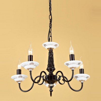 Citilux Родос CL414151 Люстра подвесная Citilux Родос CL414151 Люстра подвеснаяПодвесные<br>Компания «Светодом» предлагает широкий ассортимент люстр от известных производителей. Представленные в нашем каталоге товары выполнены из современных материалов и обладают отличным качеством. Благодаря широкому ассортименту Вы сможете найти у нас люстру под любой интерьер. Мы предлагаем как классические варианты, так и современные модели, отличающиеся лаконичностью и простотой форм. Стильная люстра Citilux CL414151 станет украшением любого дома. Эта модель от известного производителя не оставит равнодушным ценителей красивых и оригинальных предметов интерьера. Люстра Citilux CL414151 обеспечит равномерное распределение света по всей комнате. При выборе обратите внимание на характеристики, позволяющие приобрести наиболее подходящую модель. Купить понравившуюся люстру по доступной цене Вы можете в интернет-магазине «Светодом».<br><br>Установка на натяжной потолок: Да<br>S освещ. до, м2: 20<br>Крепление: Планка<br>Тип лампы: накаливания / энергосбережения / LED-светодиодная<br>Тип цоколя: E14<br>Количество ламп: 5<br>MAX мощность ламп, Вт: 60<br>Диаметр, мм мм: 540<br>Размеры: Диаметр 54см, Высота 45-115см, Декоративные чашки - фарфор с узором<br>Высота, мм: 450-1150<br>Поверхность арматуры: матовый, рельефный<br>Оттенок (цвет): белый<br>Цвет арматуры: коричневый