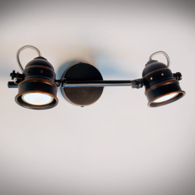 Citilux Веймар CL537521 Светильник настенно-потолочный Citilux Веймар CL537521 Светильник настенно-потолочныйДвойные<br><br><br>Тип лампы: галогенная / LED-светодиодная<br>Тип цоколя: GU10<br>Количество ламп: 2<br>Ширина, мм: 300<br>MAX мощность ламп, Вт: 50<br>Размеры: Диаметр основания 9см, Длина штанги 30см, Глубина до 16см, Размер головки 9см<br>Расстояние от стены, мм: 160<br>Цвет арматуры: коричневый