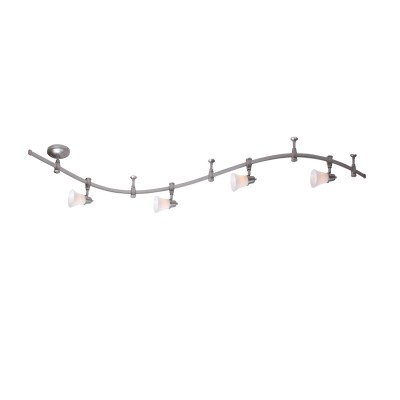 Citilux Трек CL560241 Трековый светильник Citilux Трек CL560241 Трековый светильникСветильники для трека<br><br><br>Тип лампы: накал-я - энергосбер-я<br>Тип цоколя: E14<br>Количество ламп: 4<br>MAX мощность ламп, Вт: 60<br>Размеры: Трековая система 220V на гибкой шине длиной 200см, в комплекте 4 стойки крепления шины и 4 головки, размер головки 12см, лампы Е14 или R50, Белое стекло и современный дизайн<br>Длина, мм: 2000<br>Поверхность арматуры: матовый<br>Цвет арматуры: серебристый