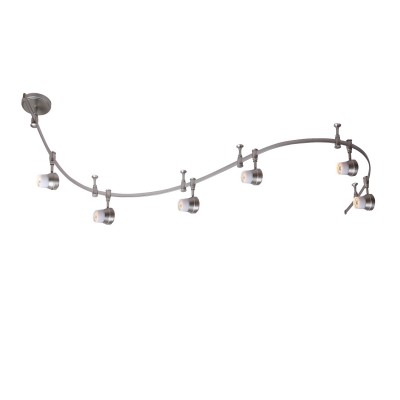 Citilux Трек CL561161 Трековый светильник Citilux Трек CL561161 Трековый светильникСветильники для трека<br><br><br>Тип лампы: галогенная<br>Тип цоколя: GU10<br>Количество ламп: 6<br>MAX мощность ламп, Вт: 50<br>Размеры: Трековая система 220V на гибкой шине длиной 200см, в комплекте 6 стоек крепления шины и 6 головок, размер головки 11см, лампы GU10, Белое стекло и современный дизайн<br>Длина, мм: 2000<br>Поверхность арматуры: матовый<br>Цвет арматуры: серебристый