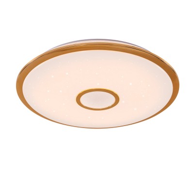 Citilux Старлайт CL70382R Светильник Citilux Старлайт CL70382R СветильникКруглые<br>Настенно-потолочные светильники – это универсальные осветительные варианты, которые подходят для вертикального и горизонтального монтажа. В интернет-магазине «Светодом» Вы можете приобрести подобные модели по выгодной стоимости. В нашем каталоге представлены как бюджетные варианты, так и эксклюзивные изделия от производителей, которые уже давно заслужили доверие дизайнеров и простых покупателей. Настенно-потолочный светильник Citilux CL70382R станет прекрасным дополнением к основному освещению. Благодаря качественному исполнению и применению современных технологий при производстве эта модель будет радовать Вас своим привлекательным внешним видом долгое время. Приобрести настенно-потолочный светильник Citilux CL70382R можно, находясь в любой точке России.<br><br>S освещ. до, м2: 40<br>Цветовая t, К: 3000K-4500K<br>Тип лампы: LED-светодиодная<br>Тип цоколя: LED<br>MAX мощность ламп, Вт: 80<br>Диаметр, мм мм: 590<br>Высота, мм: 85<br>Цвет арматуры: золотой<br>Общая мощность, Вт: 80W светодиодов = 800W накаливания
