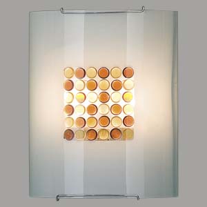 Citilux Конфетти CL922312 Светильник настенный бра Citilux Конфетти CL922312 Светильник настенный браНакладные<br><br><br>S освещ. до, м2: 13<br>Тип лампы: накаливания / энергосбережения / LED-светодиодная<br>Тип цоколя: E27<br>Количество ламп: 2<br>Ширина, мм: 240<br>MAX мощность ламп, Вт: 100<br>Размеры: Стеклянный рассеиватель, Кофейные и Желтые элементы приклеены изнутри, Высота 30см, Ширина 24см, Глубина 11см.<br>Расстояние от стены, мм: 110<br>Высота, мм: 300<br>Поверхность арматуры: глянцевый<br>Цвет арматуры: серебристый