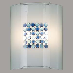 Citilux Конфетти CL922313 Светильник настенный бра Citilux Конфетти CL922313 Светильник настенный браНакладные<br><br><br>S освещ. до, м2: 13<br>Тип лампы: накаливани / нергосбережени / LED-светодиодна<br>Тип цокол: E27<br>Количество ламп: 2<br>Ширина, мм: 240<br>MAX мощность ламп, Вт: 100<br>Размеры: Стеклнный рассеиватель, Синие и Голубые лементы приклеены изнутри, Высота 30см, Ширина 24см, Глубина 11см.<br>Расстоние от стены, мм: 110<br>Высота, мм: 300<br>Поверхность арматуры: глнцевый<br>Цвет арматуры: серебристый
