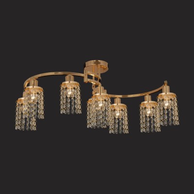 Citilux Капри CL314182 Люстра потолочная хрустальная Citilux Капри CL314182 Люстра потолочная хрустальнаяПотолочные<br>Красота хрусталя безгранична, как и великолепие потолочной люстры Citilux CL314182! Она станет настоящим достоянием Вашего роскошного интерьера. Только представьте потрясающие цветовые переливы, которые будут исходить от многочисленных хрустальных камней. И всё это великолепие может царить у Вас дома. Элегантная конструкция изделия представлена в золотистом оттенке: благородном, солидном и всегда модном. Откажитесь от стандартных плафонов! Выберите обрамление в форме хрустальных «водопадов». Вот что значит настоящая роскошь в изысканном исполнении! Хрустальная люстра Citilux CL314182 не оставит равнодушным никого. Близкие, друзья, гости и Вы сами будете искреннее наслаждаться эстетическим удовольствием в родном интерьере каждый счастливый день!<br><br>Установка на натяжной потолок: Да<br>S освещ. до, м2: 32<br>Крепление: Планка<br>Тип лампы: накаливания / энергосбережения / LED-светодиодная<br>Тип цоколя: E14<br>Количество ламп: 8<br>Ширина, мм: 500<br>MAX мощность ламп, Вт: 60<br>Размеры: Габариты от 40х50 до 102х26см (подвижные рожки), Высота 33см<br>Длина, мм: 1020<br>Высота, мм: 330<br>Поверхность арматуры: глянцевый<br>Оттенок (цвет): прозрачный<br>Цвет арматуры: золотой