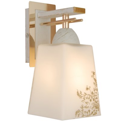 Citilux CL145312 Светильник настенный бра Citilux CL145312 Светильник настенный браМодерн<br><br><br>S освещ. до, м2: 5<br>Тип лампы: накаливания / энергосбережения / LED-светодиодная<br>Тип цоколя: E27<br>Количество ламп: 1<br>Ширина, мм: 100<br>MAX мощность ламп, Вт: 75<br>Размеры: С Выключателем, Высота 19см, Ширина 10см, Глубина 14см, Белое выдувное стекло с узором<br>Длина, мм: 140<br>Высота, мм: 190<br>Цвет арматуры: белый, золотой
