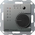 Gira KNX Е22 Сталь Многофункциональный термостат с коплером (G210020)