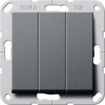 Gira S-55 Антрацит Выключатель "Британский стандарт" 3-х клавишный, вкл/откл. (G283028)