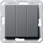 Gira S-55 Антрацит Выключатель / Переключатель 3-клавишный (G283228)