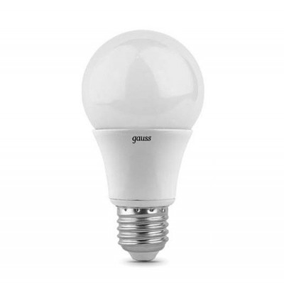 Лампа Gauss 102502107 LED A60 E27 7W 2700K Лампа Gauss 102502107 LED A60 E27 7W 2700KСтандартный вид<br>В интернет-магазине «Светодом» можно купить не только люстры и светильники, но и лампочки. В нашем каталоге представлены светодиодные, галогенные, энергосберегающие модели и лампы накаливания. В ассортименте имеются изделия разной мощности, поэтому у нас Вы сможете приобрести все необходимое для освещения. Лампа Gauss 102502107 LED A60 E27 7W 2700K обеспечит отличное качество освещения. При покупке ознакомьтесь с параметрами в разделе «Характеристики», чтобы не ошибиться в выборе. Там же указано, для каких осветительных приборов Вы можете использовать лампу Gauss 102502107 LED A60 E27 7W 2700KGauss 102502107 LED A60 E27 7W 2700K. Для оформления покупки воспользуйтесь «Корзиной». При наличии вопросов Вы можете позвонить нашим менеджерам по одному из контактных номеров. Мы доставляем заказы в Москву, Екатеринбург и другие города России.<br><br>Цветовая t, К: 2700<br>Тип лампы: LED<br>Тип цоколя: E27<br>MAX мощность ламп, Вт: 7<br>Диаметр, мм мм: 60<br>Высота, мм: 122