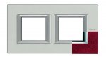 Legrand Bticino Axolute HA4802M2HRC Рубин Рамка 2+2 мод прямоугольная (надпись горизонтально)