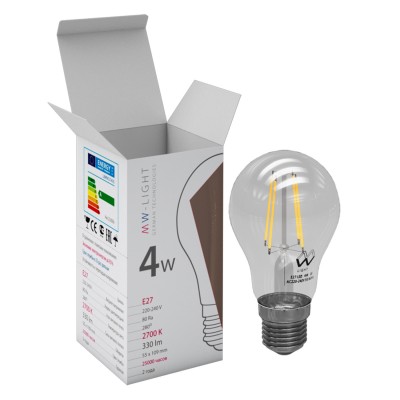 Светодиодная лампа Mw light LBMW27A05 FILAMENT Светодиодная лампа Mw light LBMW27A05 FILAMENTFilament LED<br>В интернет-магазине «Светодом» можно купить не только люстры и светильники, но и лампочки. В нашем каталоге представлены светодиодные, галогенные, энергосберегающие модели и лампы накаливания. В ассортименте имеются изделия разной мощности, поэтому у нас Вы сможете приобрести все необходимое для освещения. Лампа Mw-light LBMW27A05 обеспечит отличное качество освещения. При покупке ознакомьтесь с параметрами в разделе «Характеристики», чтобы не ошибиться в выборе. Там же указано, для каких осветительных приборов Вы можете использовать лампу Mw-light LBMW27A05Mw-light LBMW27A05. Для оформления покупки воспользуйтесь «Корзиной». При наличии вопросов Вы можете позвонить нашим менеджерам по одному из контактных номеров. Мы доставляем заказы в Москву, Екатеринбург и другие города России.<br><br>Цветовая t, К: WW - теплый белый 2700-3000 К<br>Тип лампы: LED - светодиодная<br>Тип цоколя: E27<br>Диаметр, мм мм: 55<br>Высота, мм: 109