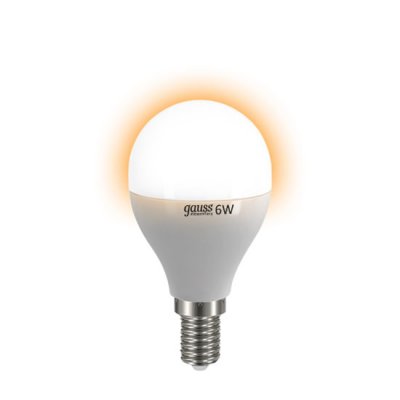 Лампа Gauss LED Elementary Шар 6W E14 450lm 4100K (53126)