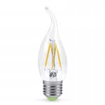 Лампа светодиодная LED-СВЕЧА НА ВЕТРУ-PREMIUM 5.0Вт 160-260В Е27 4000К 450Лм прозрачная ASD
