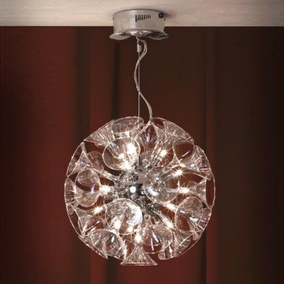 Люстра Lussole LSA-1603-25 Lazio хром Люстра Lussole LSA-1603-25 Lazio хромПодвесные<br>Эта люстра аналогична люстре LUSSOLE LSA-1603-16 LAZIO, но благодаря двадцати пяти лампочкам, она освещает еще более просторное помещение – площадью до тридцати четырех квадратных метров! Кроме того, она обладает длинным подвесным креплением, а значит, идеально подойдет для комнаты с высокими потолками. Ее форма в виде прозрачного одуванчика заставляет вновь и вновь поднимать на нее взгляд. Оригинальный дизайн позволяет люстре быть очень заметной деталью в современном интерьере!<br><br>Установка на натяжной потолок: Да<br>S освещ. до, м2: 34<br>Крепление: Планка<br>Тип лампы: галогенная / LED-светодиодная<br>Тип цоколя: G4<br>Количество ламп: 25<br>MAX мощность ламп, Вт: 20<br>Диаметр, мм мм: 550<br>Высота, мм: 500-2100<br>Оттенок (цвет): прозрачный<br>Цвет арматуры: серебристый