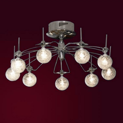 Люстра Lussole LSA-2507-09 Ragnatela хром Люстра Lussole LSA-2507-09 Ragnatela хромПотолочные<br>Чтобы создать особую современную обстановку стиля и комфорта в собственном доме, необходимо обратиться к правильному освещению. Дизайнеры создали прекрасное творение для насыщения пространства ярким светом наряду с интересными и плавными пропорциями – это потолочная люстра Lussole LSA-2507-09 в формате модерн. Яркость света будет просто неподражаемой по своей насыщенности, ведь её гарантируют целых девять галогенных ламп. Конструкция дизайнерского творения голубовато-стального сияния пропитана мягкостью форм, плавной геометрией и переплетениями. Это Ваш выбор в пользу ультрамодного совершенства! Истинный аксессуар света в стиле модерн представлен в лаконичной люстре Lussole LSA-2507-09.<br><br>S освещ. до, м2: 12<br>Тип лампы: галогенная<br>Тип цоколя: G4<br>Количество ламп: 9<br>MAX мощность ламп, Вт: 20<br>Диаметр, мм мм: 700<br>Высота, мм: 250<br>Оттенок (цвет): шелковая нить<br>Цвет арматуры: серебристый хром