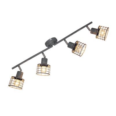 Светильник Lussole Loft LSP-9970 Светильник Lussole Loft LSP-9970С 4 лампами<br><br><br>Тип лампы: Накаливания / энергосбережения / светодиодная<br>Тип цоколя: E27<br>Количество ламп: 4<br>Ширина, мм: 330<br>MAX мощность ламп, Вт: 60<br>Длина, мм: 170<br>Высота, мм: 100