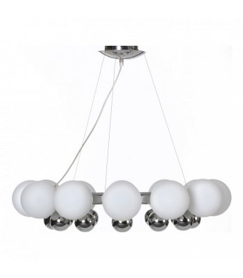 Lightstar Lightstar 801124 Люстра подвесная Lightstar Lightstar 801124 Люстра подвеснаяПодвесные<br>Распродажа складских остатков - 1 штука !!!<br><br>Установка на натяжной потолок: Да<br>S освещ. до, м2: 32<br>Крепление: Планка<br>Тип лампы: галогенная / LED-светодиодная<br>Тип цоколя: G9<br>Количество ламп: 12<br>MAX мощность ламп, Вт: 40<br>Диаметр, мм мм: 640<br>Размеры: H 300-1000<br>Высота, мм: 1000<br>Оттенок (цвет): белый<br>Цвет арматуры: серебристый