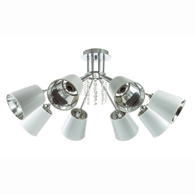 Светильник Lumion 3314/8C Светильник Lumion 3314/8CПотолочные<br><br><br>S освещ. до, м2: 16<br>Крепление: Потолочное<br>Тип лампы: Накаливания / энергосбережения / светодиодная<br>Тип цоколя: E14<br>Количество ламп: 8<br>MAX мощность ламп, Вт: 40<br>Диаметр, мм мм: 840<br>Высота, мм: 365<br>Цвет арматуры: серебристый