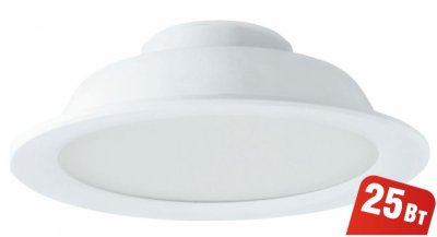 Светильник Navigator 94 789 NDL-P1-25W-865-WH-LED Светильник Navigator 94 789 NDL-P1-25W-865-WH-LEDКруглые LED<br>Встраиваемый светодиодный энергосберегающий светильник типа Downlight (направленного света) NDL-LED cоздает яркий направленный и равномерный свет, что делает его идеальным решением любых задач по освещению. Предназначен для освещения внутренних пространств в жилых, офисных и коммерческих помещениях. Степень защиты IP44 позволяет использовать светильник в помещениях с повышенной влажностью (в ванных комнатах, для подсветки кухонных рабочих поверхностей и проч.) В светодиодных светильниках NDL-LED применяется отражатель параболической формы, что обеспечивает направленное распределение света в угле 90°. В светодиодных светильниках NDL-LED применяются высокоэффективные планарные светодиоды Epistar, обеспечивающие эффективность до 80 лм/Вт. При этом коэффициент цветопередачи светильника обеспечивается на уровне Ragt; 82. Срок службы 40 000 часов. Предоставляется гарантия 3 года.<br><br>Тип товара: Светильник NDL LED<br>Цветовая t, К: 6500<br>Тип лампы: LED-светодиодная<br>MAX мощность ламп, Вт: 25<br>Диаметр, мм мм: 221<br>Диаметр врезного отверстия, мм: 198-205<br>Высота, мм: 70<br>Цвет арматуры: белый