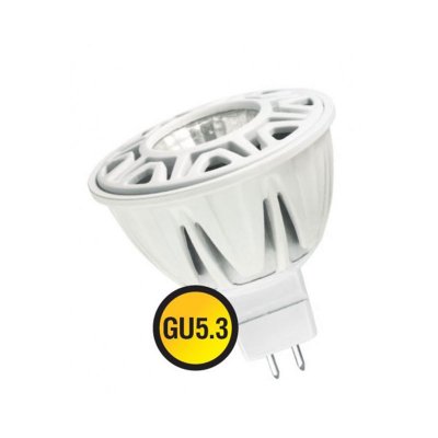 Светодиодная лампа Led Navigator 94 366 NLL-MR16-5W-230-4K-GU5.3 Светодиодная лампа Led Navigator 94 366 NLL-MR16-5W-230-4K-GU5.3Зеркальные MR16 - 5.3<br>Navigator NLL-MR(PAR)16-5(8)-38(60)D – светодиодные энергосберегающие лампы направленного света. Светодиодные лампы повторяют форму и размеры стандартных галогенных ламп MR16 и PAR16 и идеально подходят к любому светильнику, в котором используются данные типы ламп. В светодиодных лампах серий NLL-MR(PAR)16-5(8)-38(60)D применяются высокоэффективные планарные светодиоды Epistar изготовленные по технологии Chip-On-Board, что обеспечивает высокую надежность и эффективность источников света до 75 лм/Вт. При этом коэффициент цветопередачи обеспечивается на уровне Ragt; 80. В светодиодных лампах данных серий применяется отражатель параболической формы, что обеспечивает направленное распределение света в углах 60° и 38°, идентичное стандартной галогенной лампе. Ассортимент светодиодных ламп серий NLL-MR(PAR)16-5(8)-38(60)D представлен цветовыми температурами излучаемого света – 3000 K и 4000 К В лампах серии NLL-MR(PAR)16-5(8)-38(60)D применяется высоко- эффективный драйвер построенный на интегральной микросхеме, обеспечивающий стабильную работу при широком диапазоне входных напряжений (170-260В). Срок службы светодиодных ламп серий NLL-MR(PAR)16-5(8)-38(60)D составляет 30 000 часов.<br><br>Цветовая t, К: CW - холодный белый 4000 К<br>Тип лампы: LED - светодиодная<br>Тип цоколя: GU5.3 (MR16)<br>MAX мощность ламп, Вт: 5<br>Диаметр, мм мм: 50<br>Длина, мм: 43<br>Цвет арматуры: алюминиевый радиатор