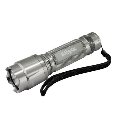 Фонарь Navigator 94 919 NPT-CM05-1AA алюм. 1LEDх1Вт, блист Фонарь Navigator 94 919 NPT-CM05-1AA алюм. 1LEDх1Вт, блистРучные<br>Надежные светодиодные металлические фонари. Яркие, долговечные и экономичные. Корпус из анодированного алюминия не подвержен коррозии. Срок службы светодиодов – до 100 000 часов. NPT-CM03 – светодиодный фонарь с 1 светодиодом мощностью 3 Вт и фокусировкой светового луча. Дальность освещения до 150 метров. Имеет три режима работы: два уровня яркости и мерцание. Индивидуальная упаковка – блистер с цветным вкладышем.<br><br>Количество ламп: 1 led<br>Диаметр, мм мм: 30<br>Длина, мм: 108
