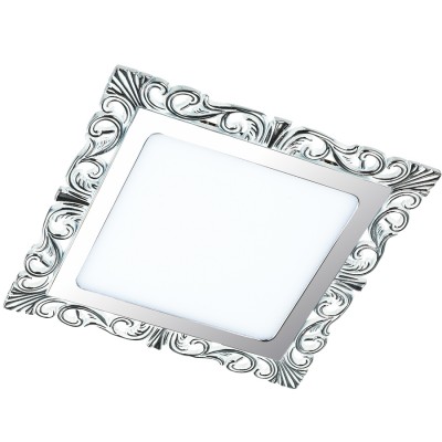 Novotech PEILI 357282 Светильник Novotech PEILI 357282 СветильникКвадратные LED<br>Встраиваемый светодиодный светильник со встроенным драйвером модели Novotech 357282 из серии PEILI отличается следующим качеством: Корпус светильника произведен из алюминия. Это металл, основными достоинствами которого являются — устойчивость к практически всем видам негативного воздействия окружающей среды, коррозии. Небольшой вес, по сравнению с другими видами металла и экологическая безопасность материала. Рассеиватель сделан из акрила. Основными свойствами которого являются: высокая светопропускаемость — 92 %, которая не изменяется с течением времени, сохраняя свой оригинальный цвет, сопротивляемость удару в 5 раз больше, чем у стекла, устойчивость к воздействию влаги, бактерий и микроорганизмов, морозостойкость и экологичность. Срок службы светодиодов до 25000 часов.<br><br>Тип товара: Светильник<br>Цветовая t, К: 3000<br>Тип лампы: галогеновая, светодиодная<br>Тип цоколя: LED<br>Количество ламп: 1<br>MAX мощность ламп, Вт: 150<br>Диаметр, мм мм: 195<br>Высота, мм: 21<br>Поверхность арматуры: матовый, глянцевый<br>Цвет арматуры: серебристый