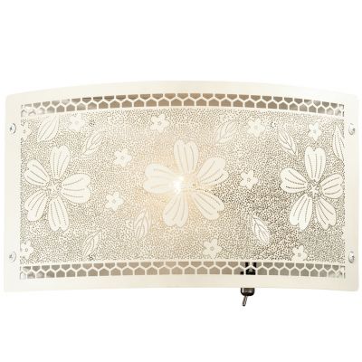 Светильник Odeon light 2422/1W Светильник Odeon light 2422/1WФлористика<br><br><br>S освещ. до, м2: 2<br>Крепление: настенное<br>Тип лампы: накаливания / энергосбережения / LED-светодиодная<br>Тип цоколя: E14<br>Количество ламп: 1<br>Ширина, мм: 305<br>MAX мощность ламп, Вт: 40<br>Высота, мм: 170<br>Оттенок (цвет): белый<br>Цвет арматуры: белый