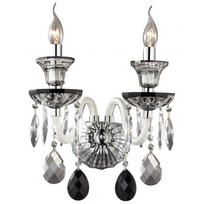 Светильник Odeon light 2432/2W Светильник Odeon light 2432/2WХрустальные<br>Хрустальное настенное бра Odeon light 2432/2W исполнено итальянскими дизайнерами и мастерами с особым вкусом к престижной манере. Это плавные изгибы, подсвечные элементы, чёрно-белая цветовая концепция и капли хрусталя. Перед Вами благородство, необходимое каждому изысканному интерьеру! Бра Odeon light 2432/2W найдёт достойную площадку на любой настенной поверхности, чтобы воссоздать исключительные зоны шарма и уединения для отдыха или же авторской стилизации пространства светом. Сделайте правильный шаг на пути к роскошному сиянию в готовом изысканном украшении итальянского производства! Ваше домашнее пространство легко предстанет в шарме истинной элегантной эстетики!<br><br>S освещ. до, м2: до 8<br>Крепление: настенное<br>Тип лампы: накал-я - энергосбер-я<br>Тип цоколя: E14<br>Количество ламп: 2<br>Ширина, мм: 360<br>MAX мощность ламп, Вт: 60W<br>Высота, мм: 380<br>Оттенок (цвет): белый<br>Цвет арматуры: черн/бел/хрусталь