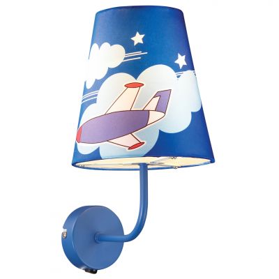 Светильник бра самолетик Odeon light 2440/1W Светильник бра самолетик Odeon light 2440/1WДля детской<br><br><br>S освещ. до, м2: 4<br>Крепление: настенное<br>Тип лампы: накаливания / энергосбережения / LED-светодиодная<br>Тип цоколя: E27<br>Цвет арматуры: синий<br>Количество ламп: 1<br>Ширина, мм: 170<br>Расстояние от стены, мм: 210<br>Высота, мм: 310<br>Оттенок (цвет): синий<br>MAX мощность ламп, Вт: 60